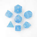 7 Sky/silver Luminary Polyhedral Dice Set - CHX27566